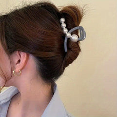 Faux Pearl Hair Claw Stylish Shark Claw Hair Accessory