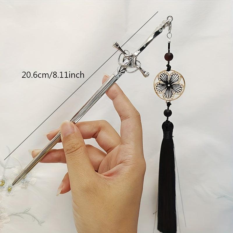 Ancient Sword Shape Hairpin Vintage Hair Stick Tassel Hair Accessories