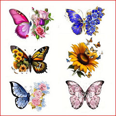 6pcs Butterfly Pattern Iron on Stickers for T shirt Backpack Pillow