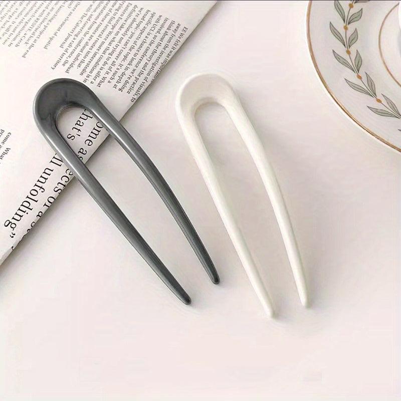 2pcs U Shaped Hair Pin Hair Bun Holder Hair Clip Hair Styling Accessories