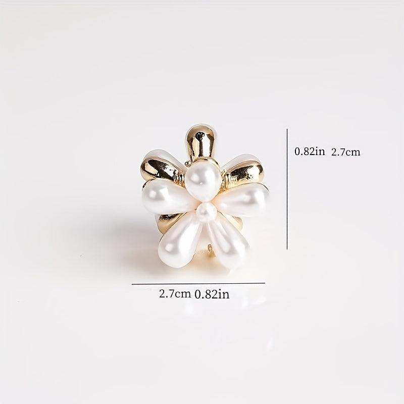Retro Faux Pearl Daisy Hair Clip - Sweet Hair Accessories