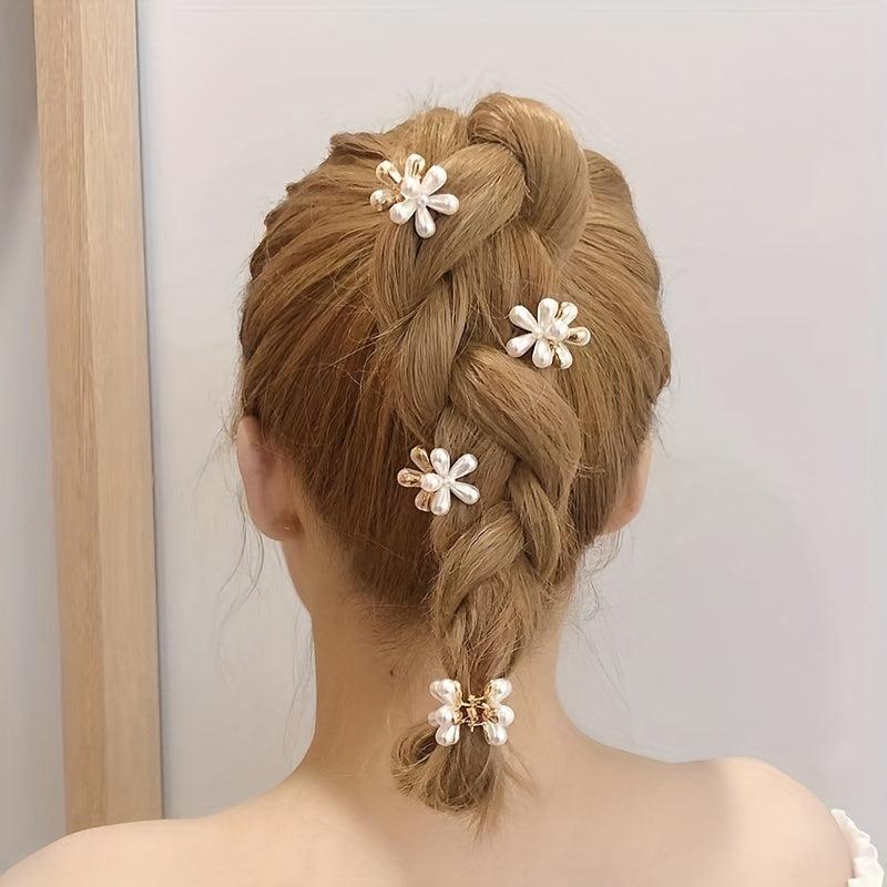 Retro Faux Pearl Daisy Hair Clip - Sweet Hair Accessories