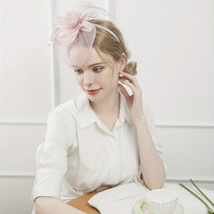 Women Flower Mesh Veil Headband for Wedding Hat Derbyhat Church Hat