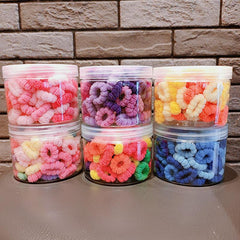 100PCS Plush Intestine Hair Tie Set Furry Scrunchies Pack Women Elastic Hair Ban