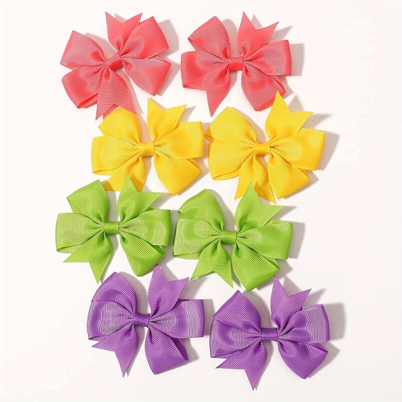 Striped Bow Hair Clip Set Minimalist Barrette Headwear Hair Accessories