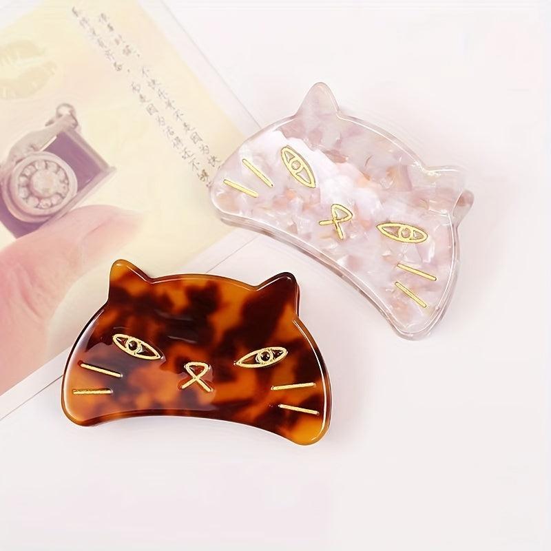 Acetic Cat Face Hair Claw Animal Clip Shark Claw Back Head Hair Ponytail