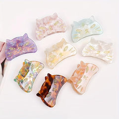 Acetic Cat Face Hair Claw Animal Clip Shark Claw Back Head Hair Ponytail