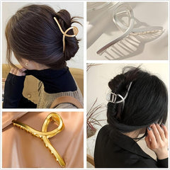 Golden Silver Metal Hair Clips For Women Big Hair Clips Nonslip Metal Hair Claw