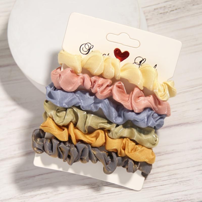 6pcs Colorful Elastic Hair Ties Hair Rope Hair Accessories For Women Girls