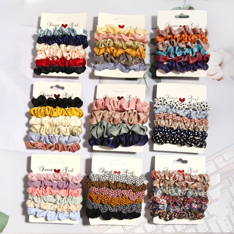 6pcs Colorful Elastic Hair Ties Hair Rope Hair Accessories For Women Girls