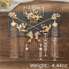 Golden Butterflies Hairpin Wedding Bride Hair Comb