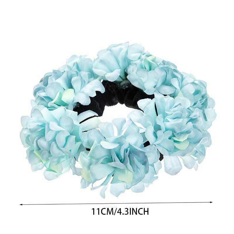 Flower Scrunchie Hair Tie Floral Hair Rope Female Hair Accessories