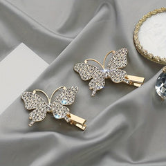 2pcs Rhinestone Butterfly Hair Clip for Women