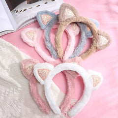 Cat Ears Hair Band Cartoon Headband for Skincare Girls
