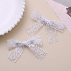 2pcs Lace Bowknot Hair Clips Women Girls Daily Decoration Accessories
