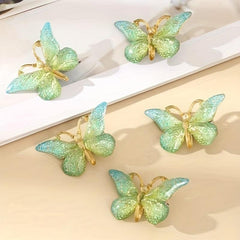 5pcs Butterfly Decor Hair Clips Non-slip Duck Billed Acrylic Hair Accessories