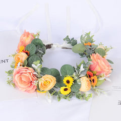 Flower Rattan Garland Headdress Wedding Bridal Wreath Hair Accessories
