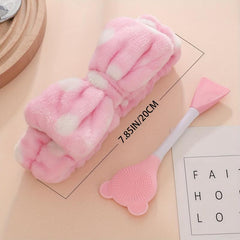 Facial Bowknot Makeup Headband Bow Pink Hair Bands For Washing Face