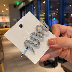Snake Rhinestone Hair Clip Non-slip Side Clip Head Jewelry Hair Accessories