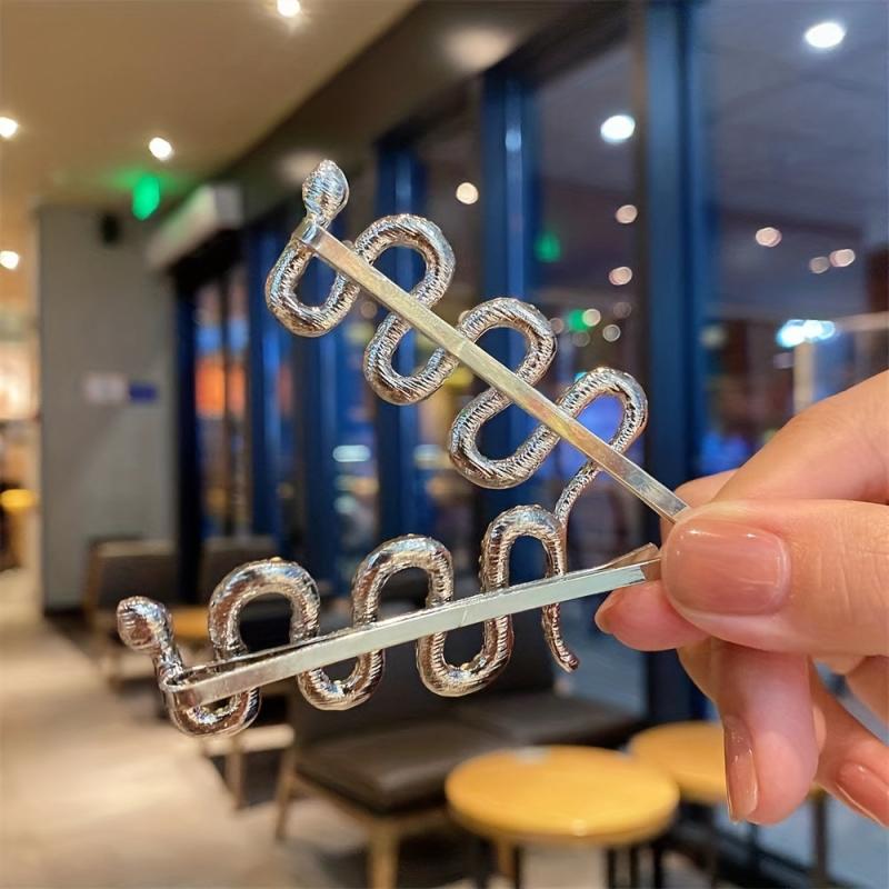 Snake Rhinestone Hair Clip Non-slip Side Clip Head Jewelry Hair Accessories