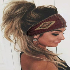 Women's Printing Workout Headband Elastic Sweat absorbing Hairband