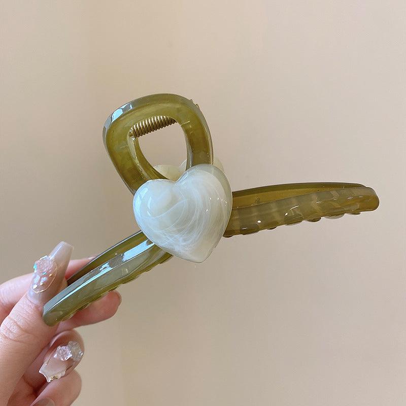 Heart Shape Hair Claw Women Girls Shark Claw Clip Women Headdress