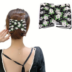 Crystal Beaded Hair Comb For Side Hair Rose Hair Pin Women Hair Comb Pin