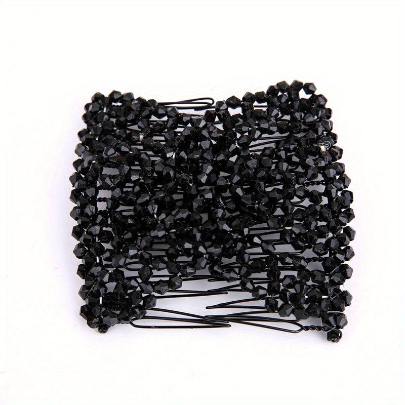 Crystal Beaded Hair Comb For Side Hair Rose Hair Pin Women Hair Comb Pin