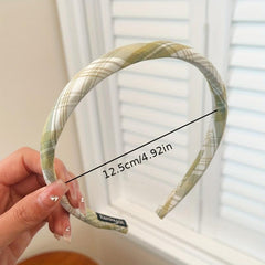 Plaid Fabric Hairband For Women Hair Hoop