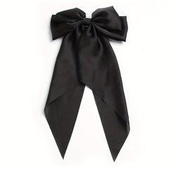 Large Bow Clip Scarf French Barrette Ribbon Hairpin