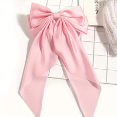 Large Bow Clip Scarf French Barrette Ribbon Hairpin