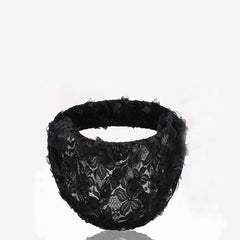 Faux Pearl Headband Lace Hair Band Elastic Turban
