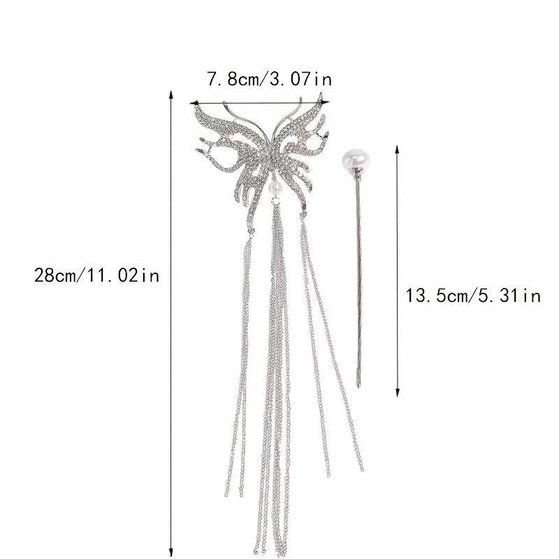 Vintage Tassel Faux Pearl Hairpin Chinese Style Hair Claw Clip