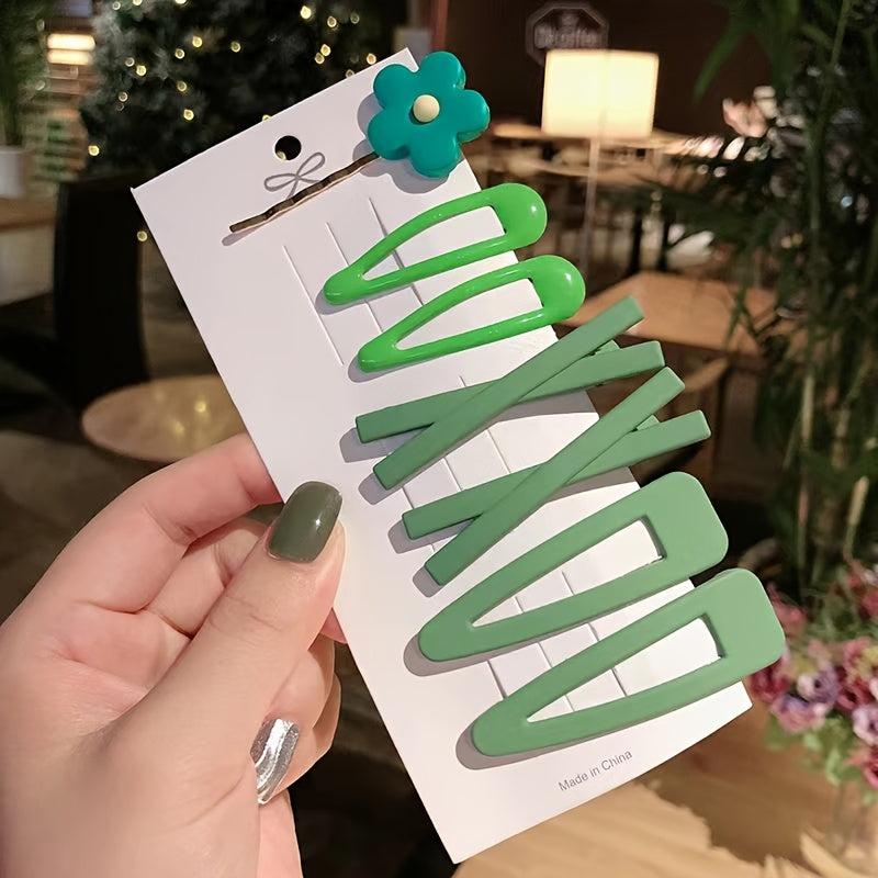 Candy Side Clip Flower Hairpins Barrettes Hair Accessories Set