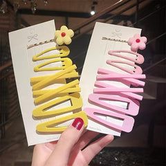 Candy Side Clip Flower Hairpins Barrettes Hair Accessories Set