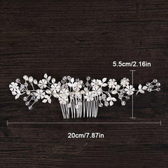 Rhinestone Faux Pearl Hair Comb Wedding Headwear