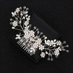 Rhinestone Faux Pearl Hair Comb Wedding Headwear