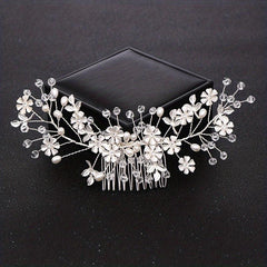 Rhinestone Faux Pearl Hair Comb Wedding Headwear