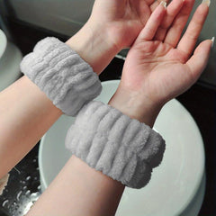 Plush Skincare Wristband Soft Wristband For Spa Solid Wristband