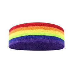 Rainbow Sweat Absorption Headband Stretchy Yoga Fitness Exercise Sweatband
