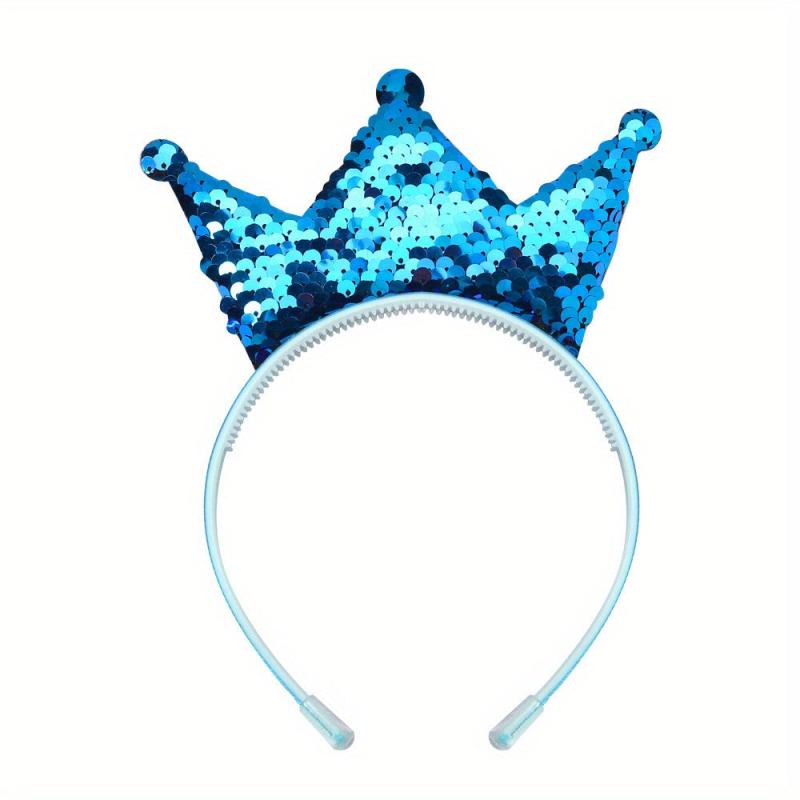 Sequin Crown Headband Holographic Hair Hoop Y2K Accessories