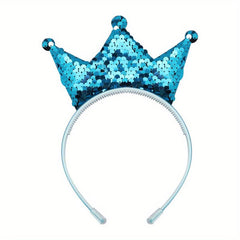 Sequin Crown Headband Holographic Hair Hoop Y2K Accessories