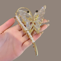 Sparkling Butterfly Hair Clip for Thick Hair