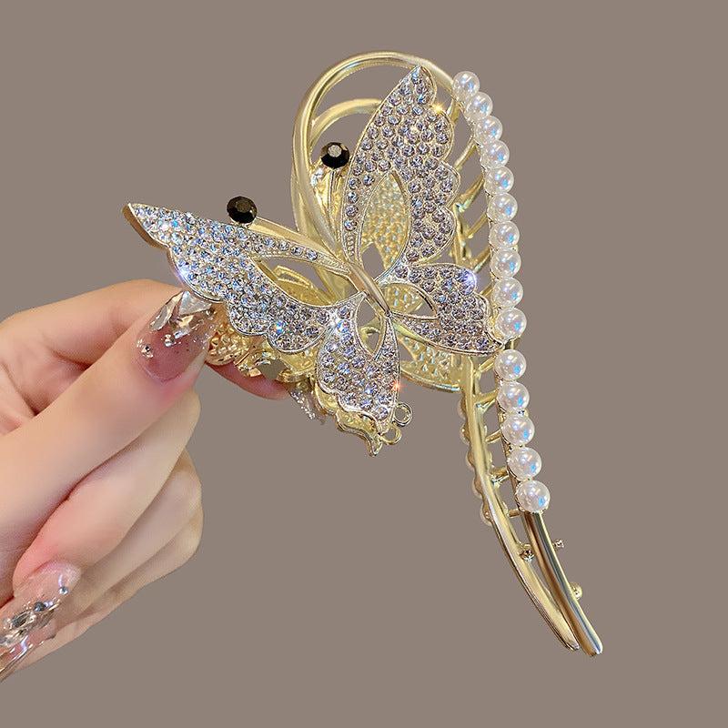 Sparkling Butterfly Hair Clip for Thick Hair