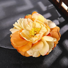 Peony Flower Hair Clips Fabric Artificial Flower Hairpin Assorted