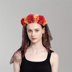 Day Of The Dead Rose Headband Floral Headpiece