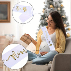 MOM TO BE Headband Sash Set Mother Style Headdress Ribbon Suit