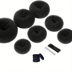 Hair Bun Maker Kit Donut Shaper Bun Maker 5 Sizes Hair Bands Clips