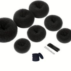 Hair Bun Maker Kit Donut Shaper Bun Maker 5 Sizes Hair Bands Clips