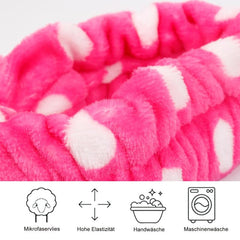 Coral Velvet Bow Knot Hair Wrap Shower Headband for Women